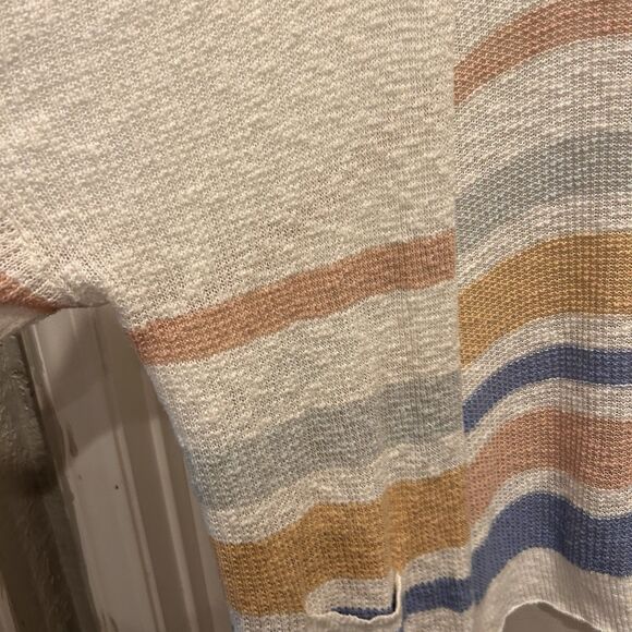 Charlie B‎ Women’s XL Cardigan Sweater Long Open Front Striped Knit Cozy - Picture 2 of 7